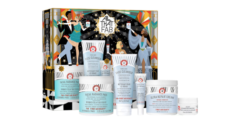 At Sephora you can get the All That Fab from First Aid Beauty Bundle, it’s valued at $127. Sephora is selling this for the holidays on sale for $50. 